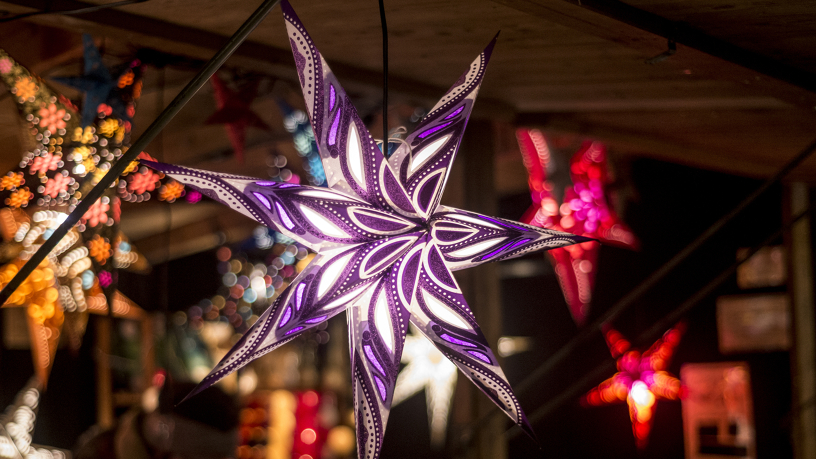 Christmas stars in different colours