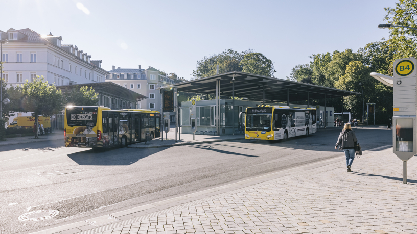 Die Zentrale Bus-Umsteigestelle in Kempten