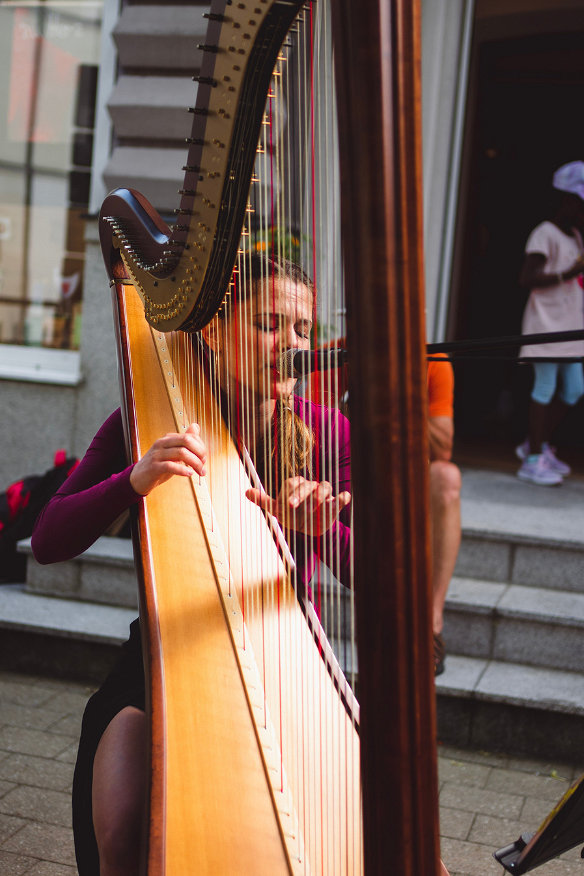 Harfenistin beim Tag der Musik ©Julia Geppert